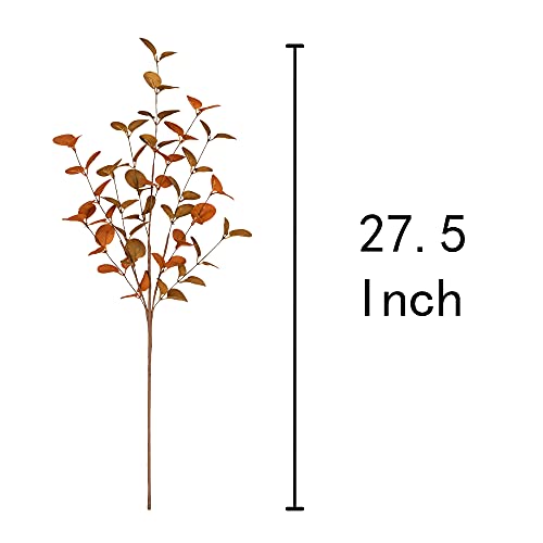 VGIA 6 Pcs Fall Eucalyptus Leaves Artificial Eucalyptus Stems Fall Leaf Spray Autumn Leaves Fall Decorations for Home Floral Arrangement