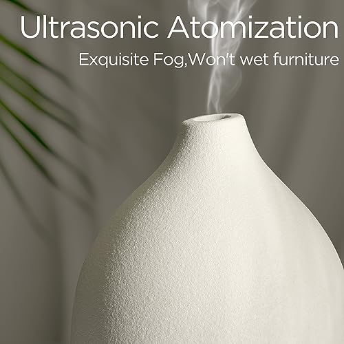 BOXING Essential Oil Diffuser, 3 in 1 Aromatherapy Diffusers for Home Large Room, 7 Color of Night Lights and Quiet for Bedroom, Fragrant Scent & Ceramic Gift, Auto Shut-Off, 100ML, White