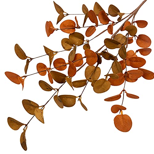 VGIA 6 Pcs Fall Eucalyptus Leaves Artificial Eucalyptus Stems Fall Leaf Spray Autumn Leaves Fall Decorations for Home Floral Arrangement