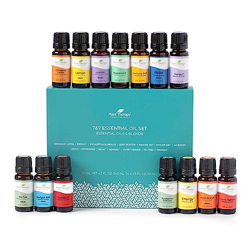 Plant Therapy 7 & 7 Essential Oils Set 7 Single Oils: Lavender, Peppermint & More, 7 Synergy Blends 100% Pure, Undiluted, Natural Aromatherapy, Therapeutic Grade 10 mL (1/3 oz)