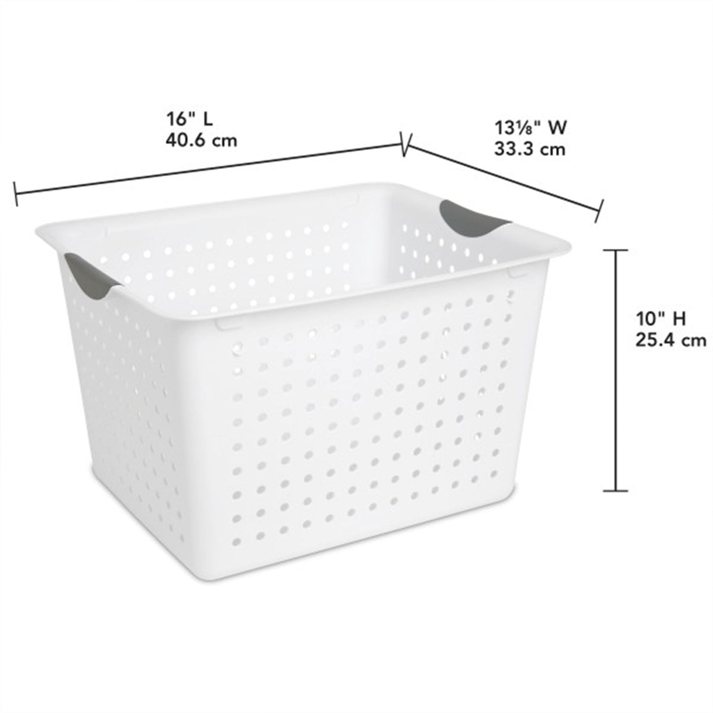 Sterilite Deep Ultra Basket, Open Storage Bin to Organize Closets, Cabinets, Pantry, Shelving and Countertop Space, White, 6-Pack