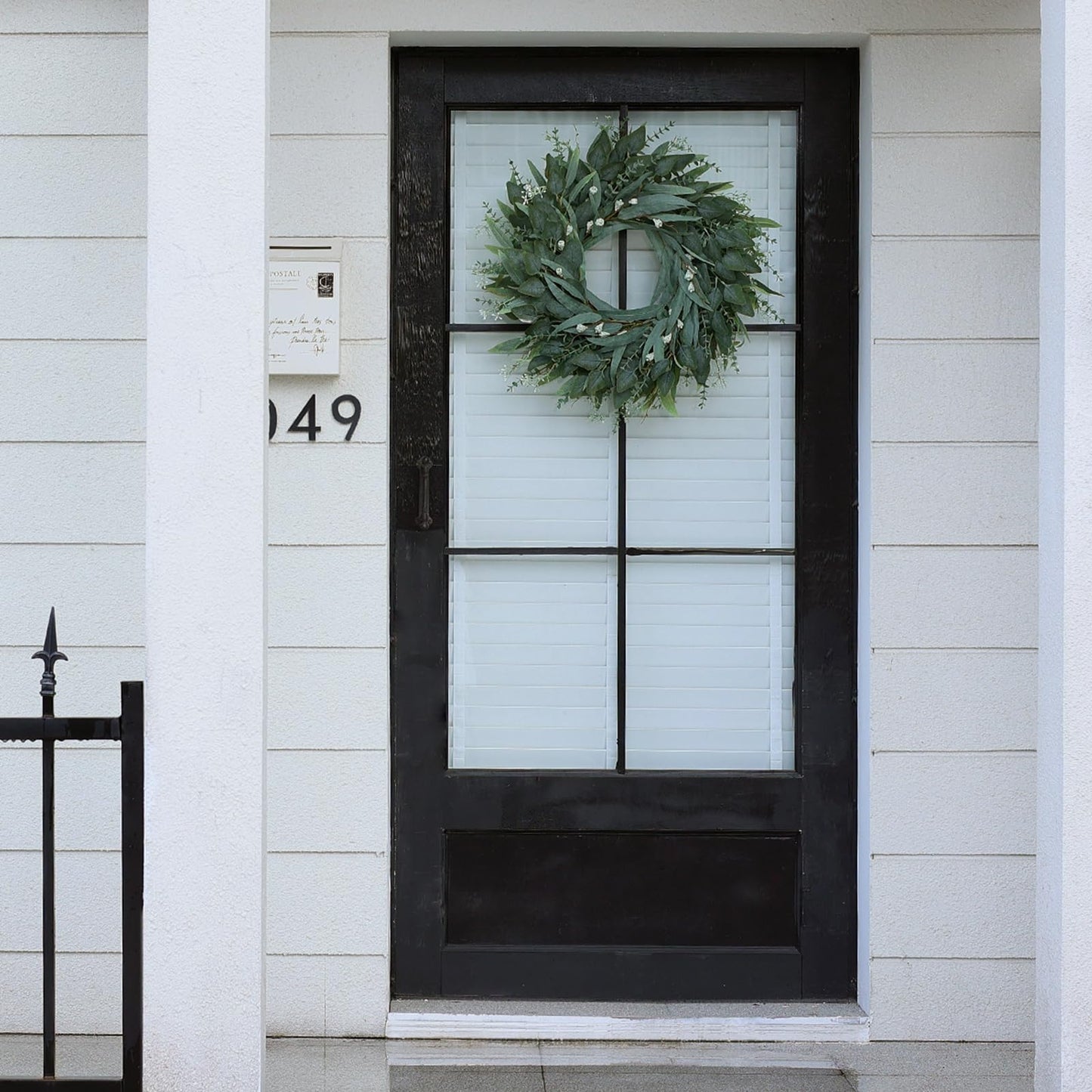 26" Eucalyptus Wreath for Front Door - Large Artificial Greenery Outdoor Wreath for Porch, Window,Farmhouse,Home,Holiday,Hanging Decor- Spring, Summer, Fall, All Seasons (Green)