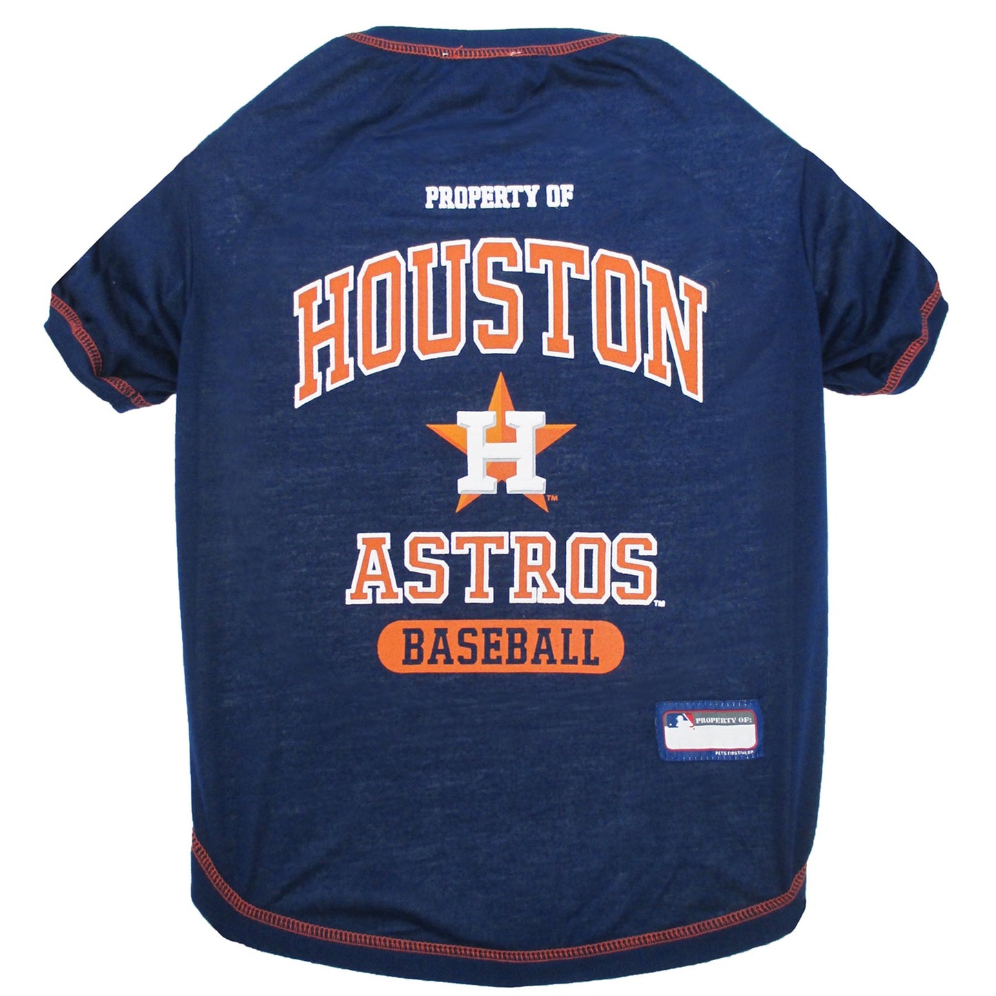 MLB Houston Astros Dog T-Shirt, Small. - Licensed Shirt for Pets Team Colored with Team Logos. - Premium Stretchable Materials for The Comfort of Your Dog & cat.