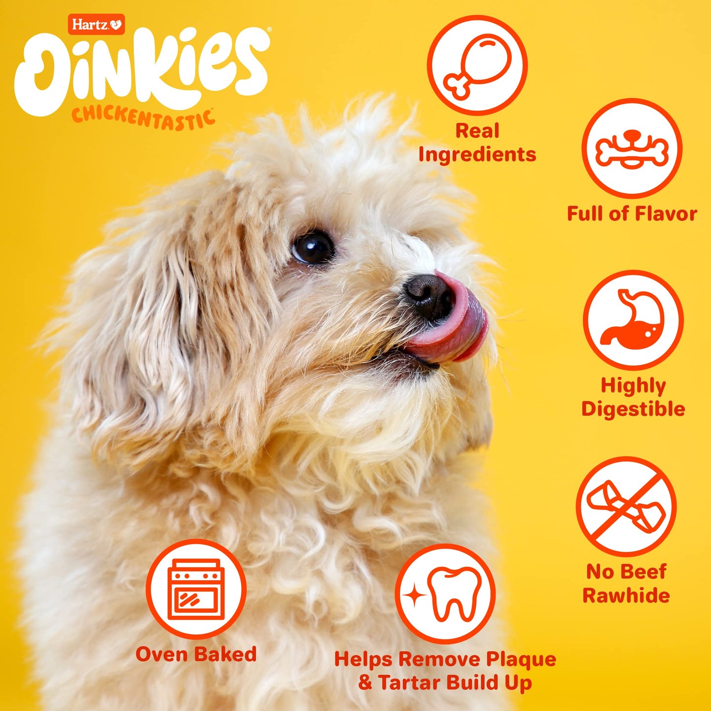 Hartz Oinkies Tender Twists with Real Chicken Breast Rawhide-Free Dog Treats, Highly Digestible Dog Chews, 36 Count