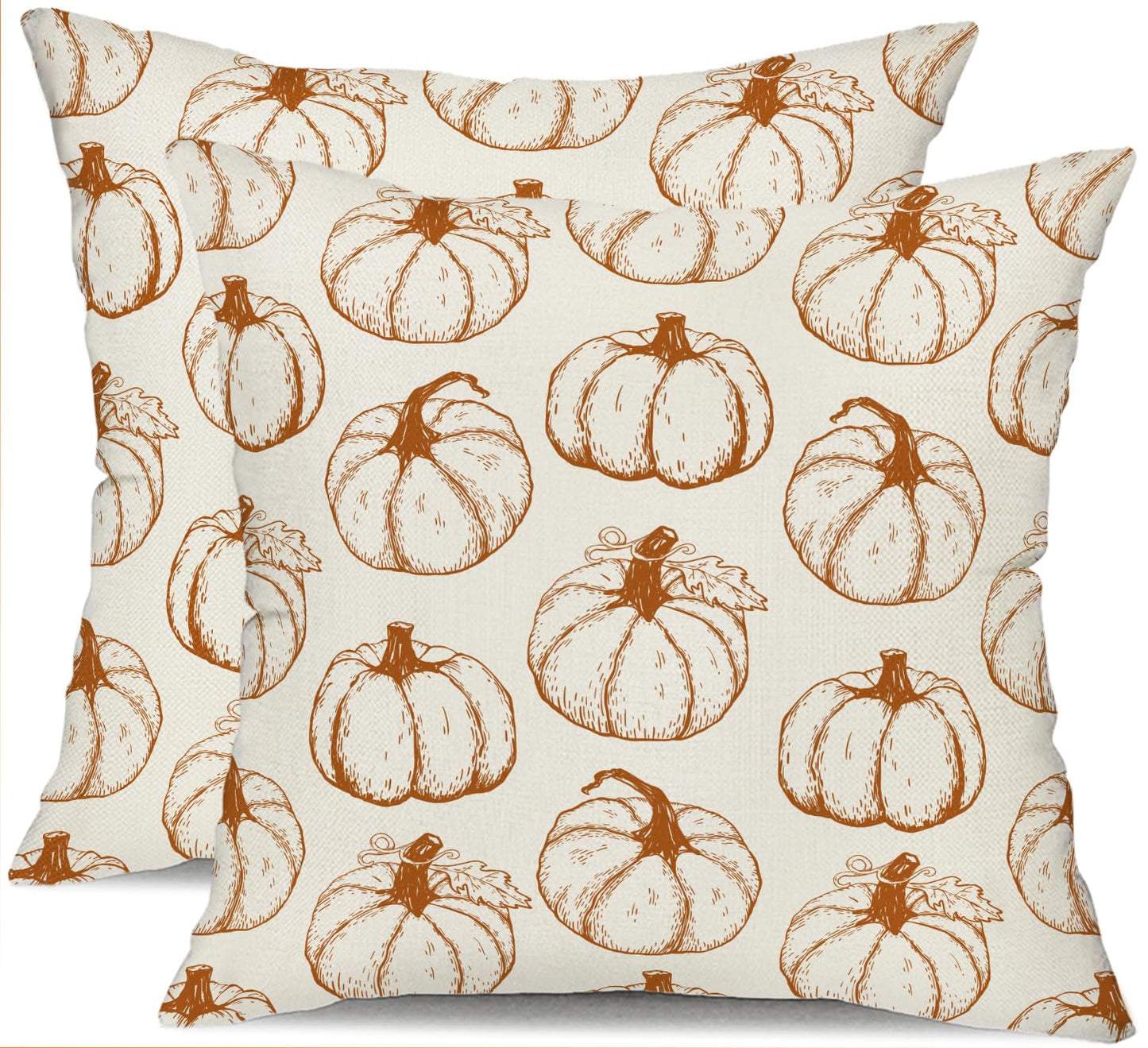 DFXSZ Fall Pillow Covers 18x18 inch Set of 2 Fall Decoration Pumpkin Decor Autumn Outdoor Pillow Cover Thanksgiving Decoration for Home Couch 117B