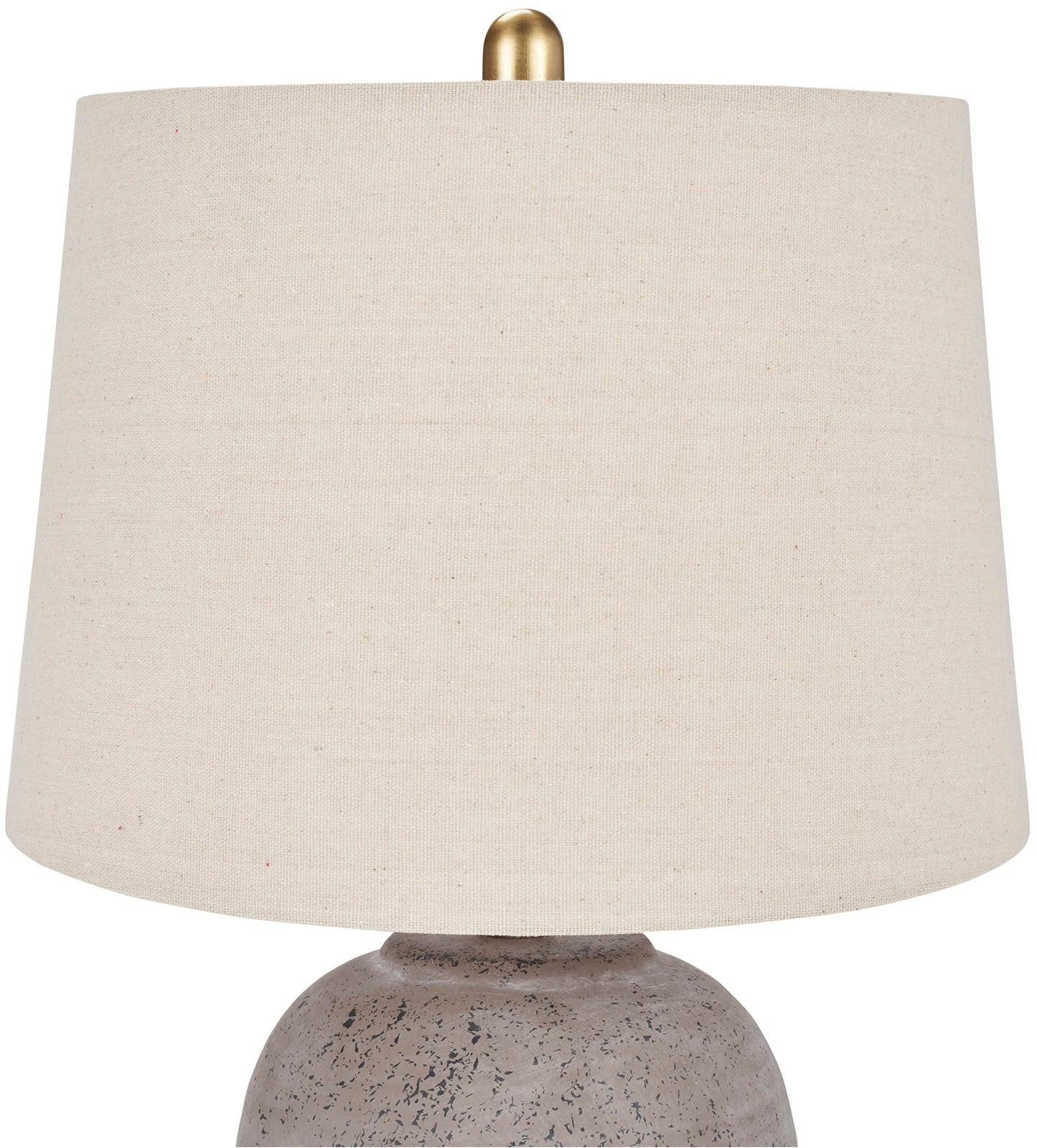 Nourison 23" Rustic Brown with Gray Undertones Ceramic Pot Table Lamp for Bedroom, Living Room, Dining Room, Office, with Beige Shade